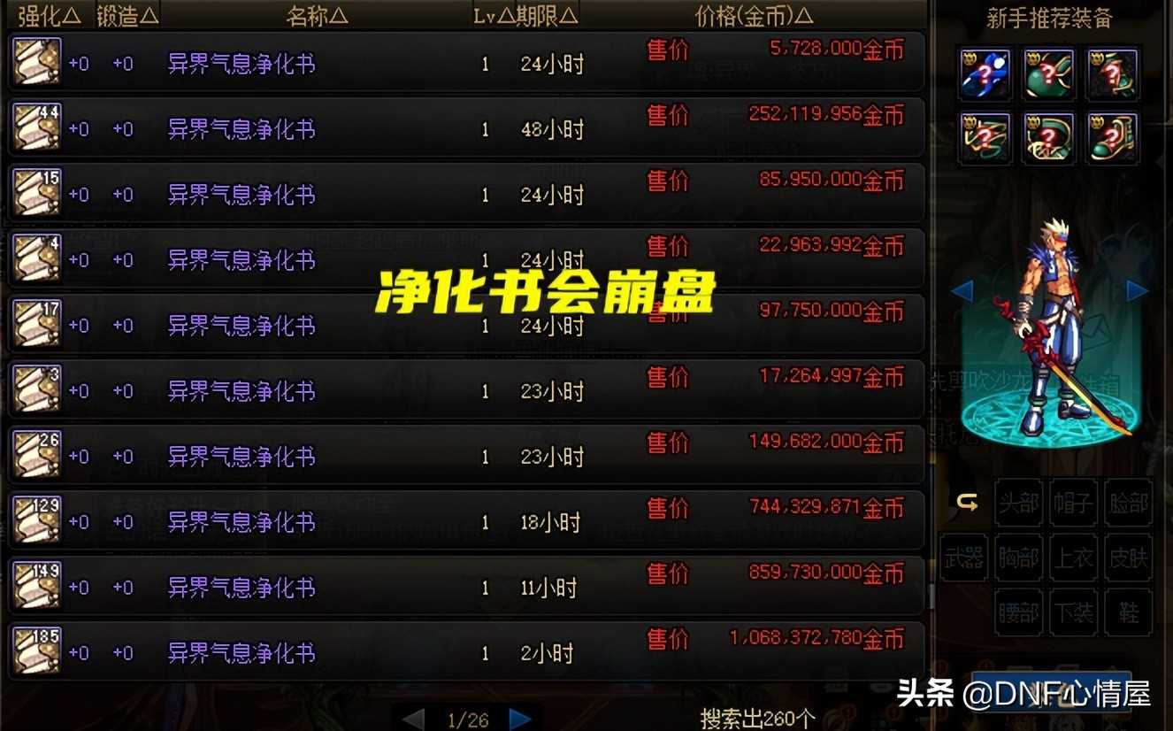 DNF：净化书要崩盘了！浓缩精髓新增2种途径，韩服已跌破10W金币