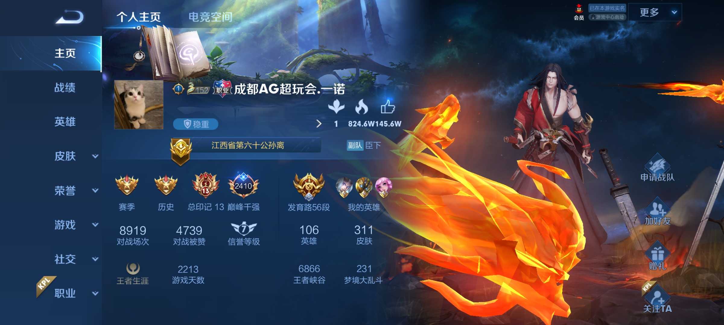 个人主页放哪个皮肤最帅？职业选手大多低调，妖刀很“居家”