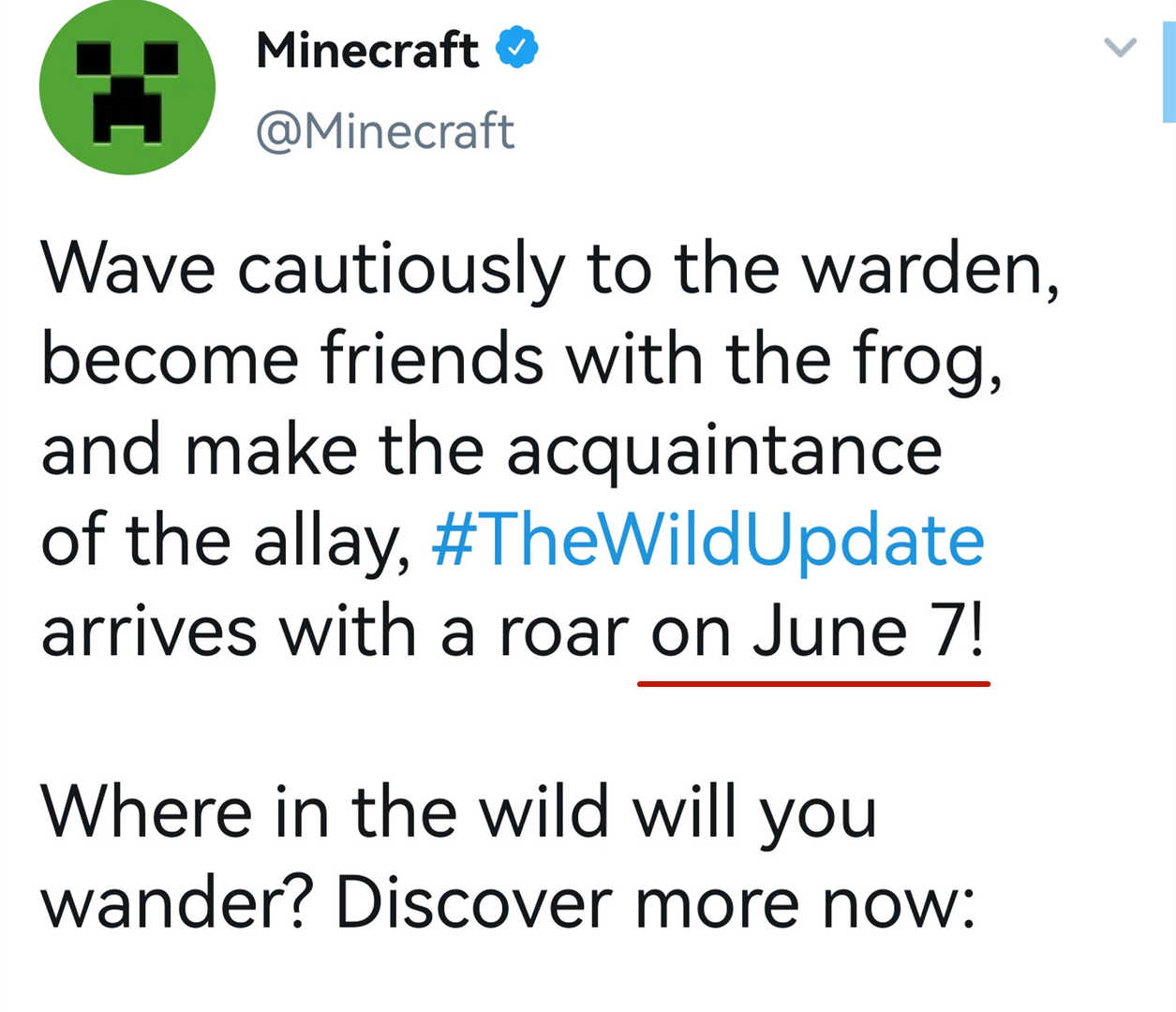 我的世界：荒野更新将于6月7日上线！Bete停更，铁门将移除把手？