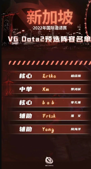 DOTA2VG战队人员大变动    超级大神加盟
